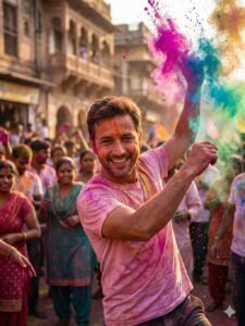 Energetic Holi Dance Celebration Prompt