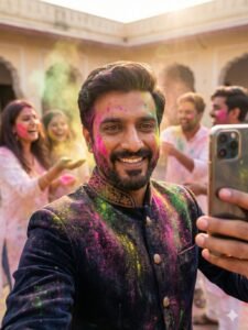 Holi Selfie Style Modern Prompt
