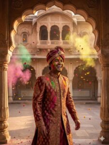 Royal Palace Holi Celebration Prompt