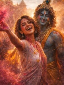 Intense Golden Hour Holi with Krishna