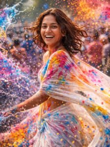 Slow Motion Water Color Splash Action Shot prompt