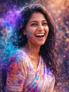 Woman – High Speed Holi Explosion prompt