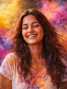 Woman DSLR Powder Burst prompt