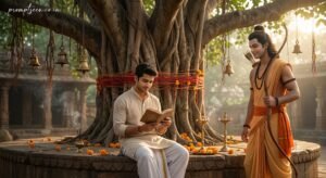 Peaceful Banyan Tree Blessing Scene