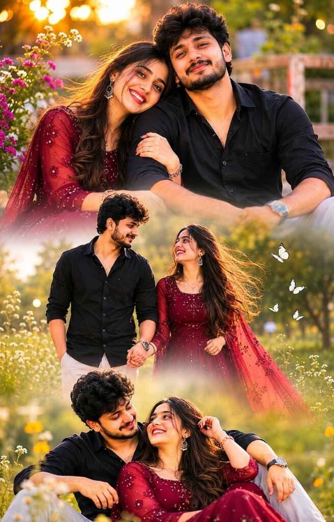 Beautiful Layers Couple Photo Editing Prompt 