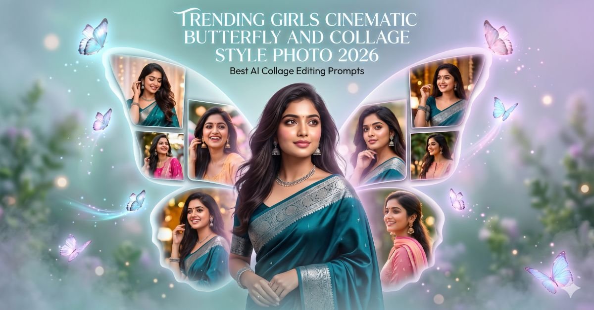 Trending Girls Cinematic Butterfly And Collage Style Photo 2026 | Promptseen