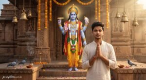 Blessing Outside an Ancient Temple