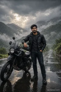 Cinematic Monsoon Highway Portrait