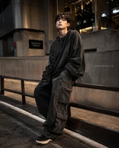 Oversized Korean Streetwear Fashion Poster
