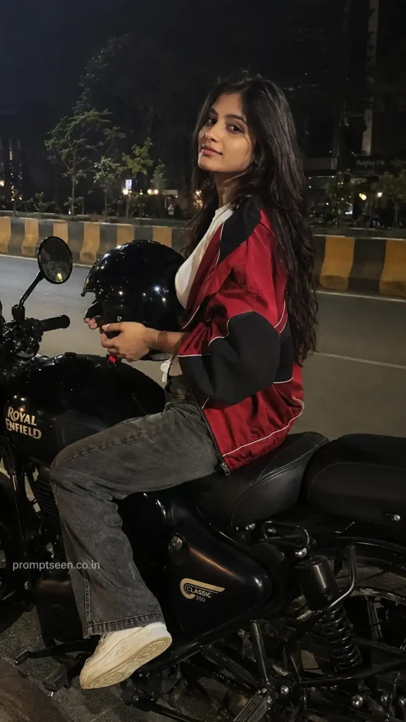 Aesthetic Royal Enfield Night Portrait