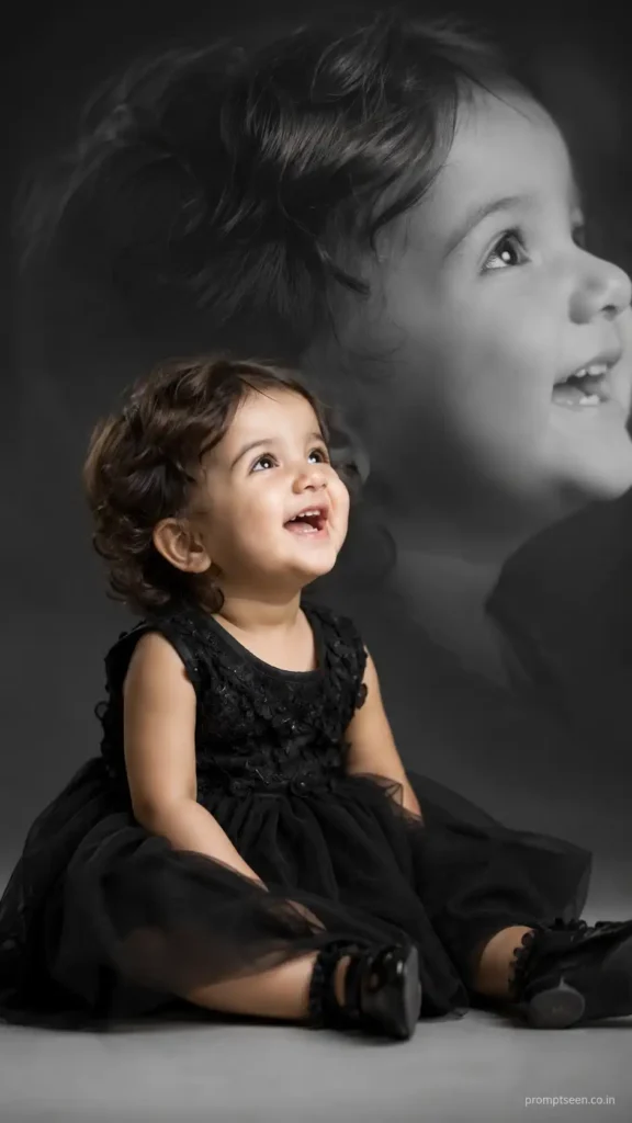 Artistic Black Dress Baby Portrait prompt