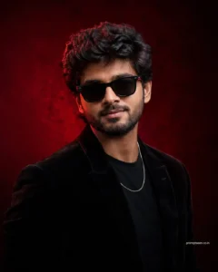 Luxury Red Spotlight Portrait