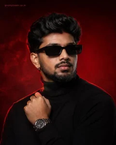 Premium Crimson Fashion Cover Portrait