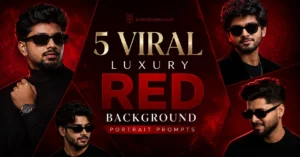 5 Viral Luxury Red Background Portrait Prompts