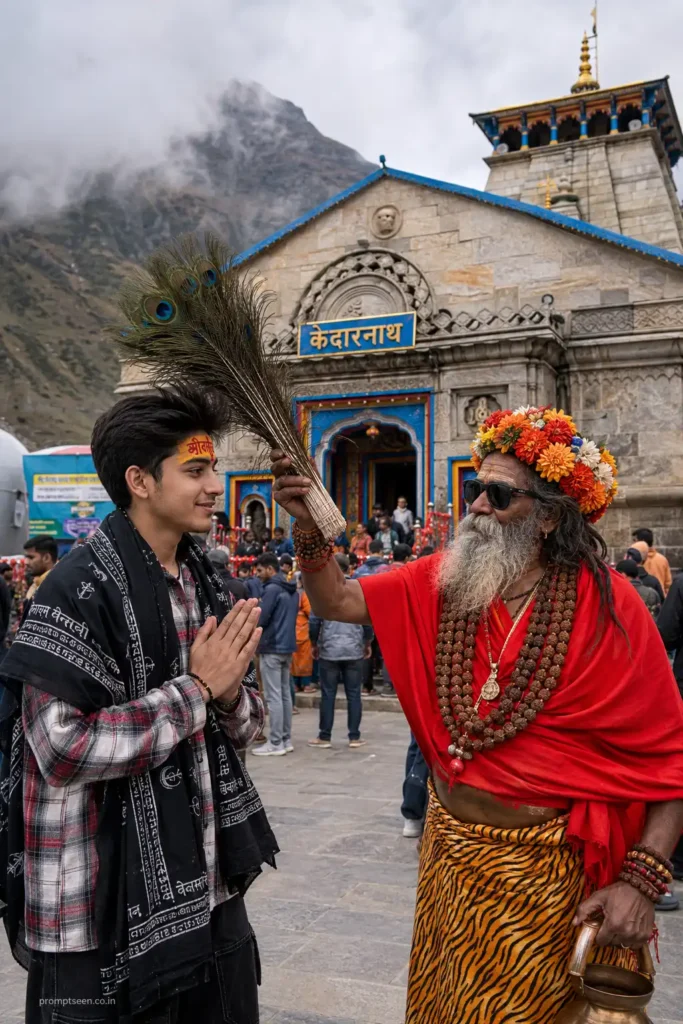 Kedarnath Temple Blessing Portrait