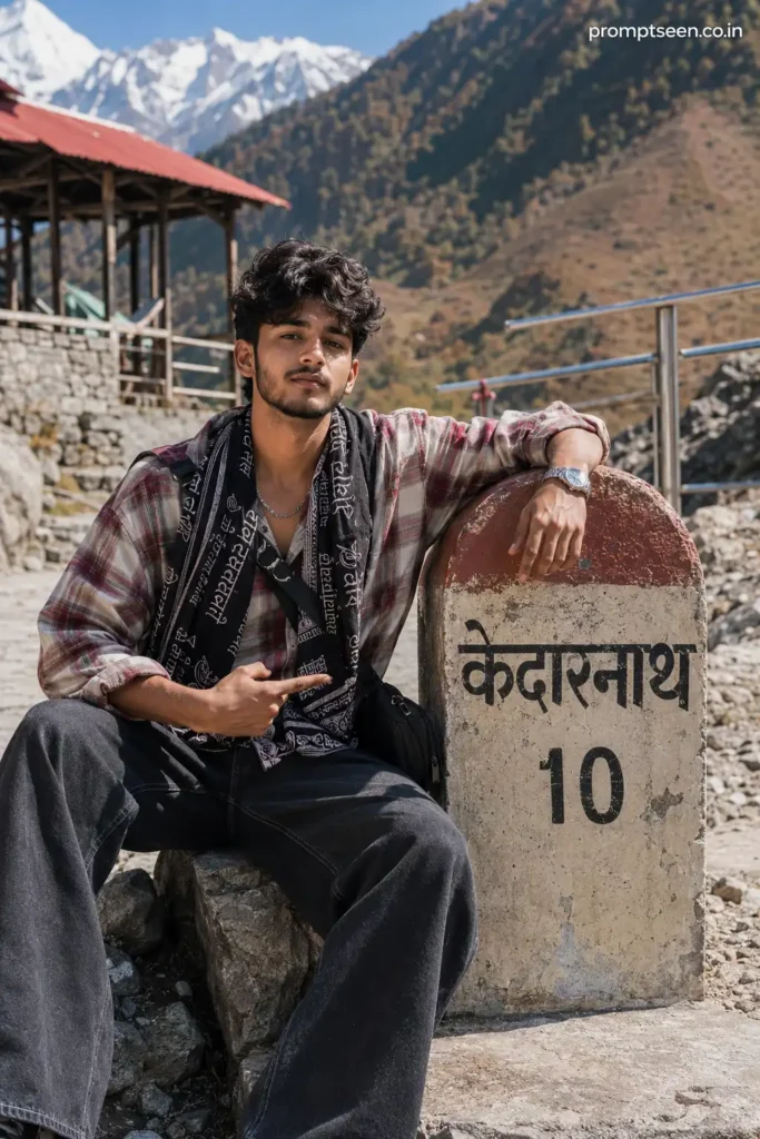 Kedarnath Milestone Travel Portrait