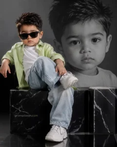 Premium Monochrome Background Kids Fashion Collage