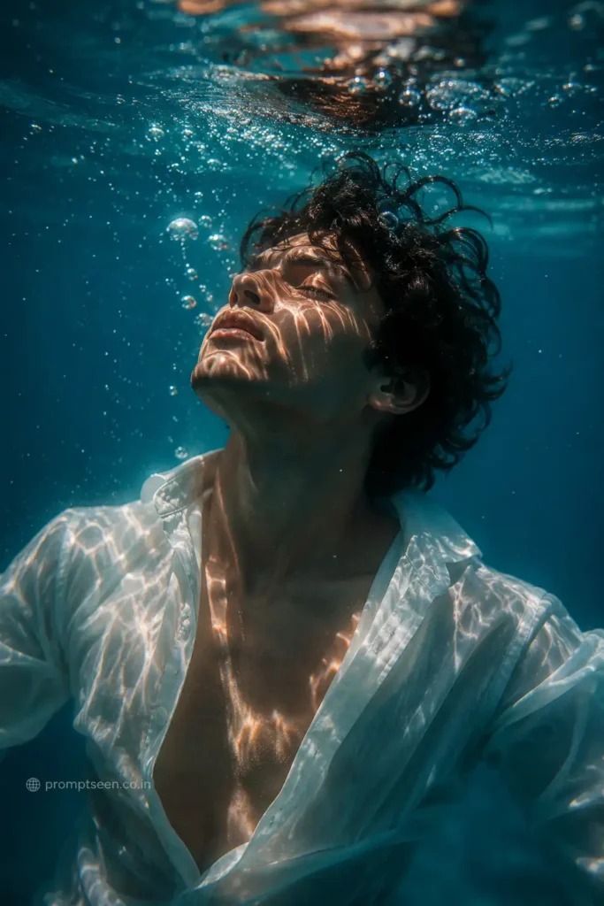 Cinematic Underwater Male Portrait