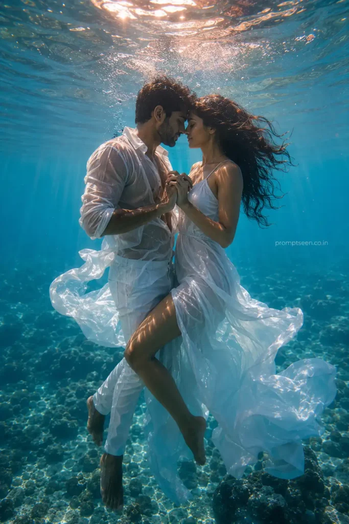 Magical Underwater Couple Portrait
