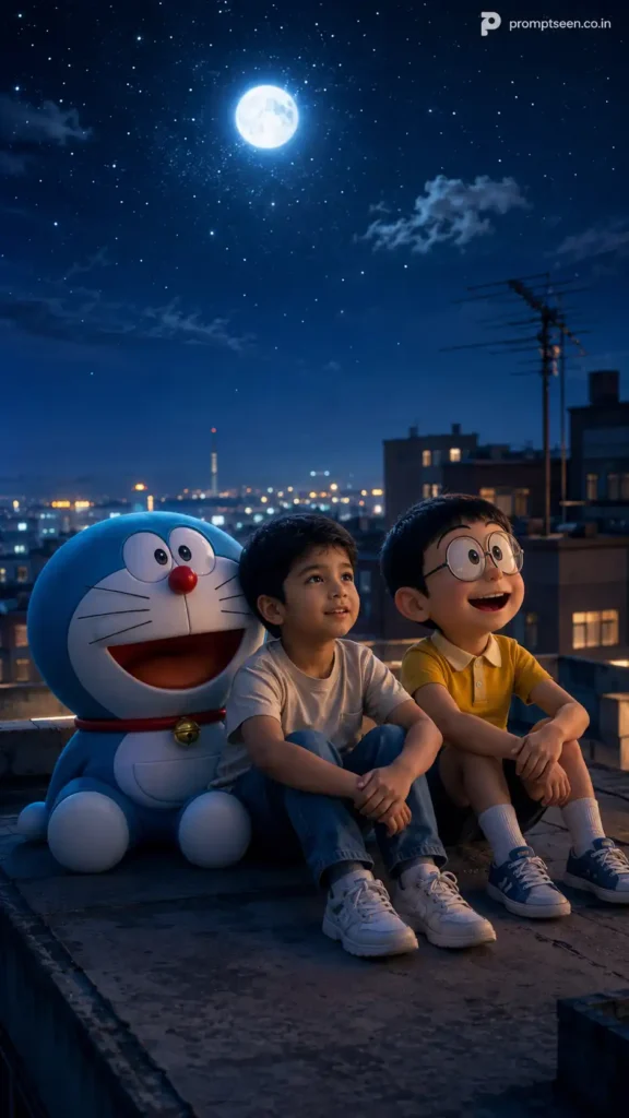 Doraemon and Nobita Rooftop Friendship Scene