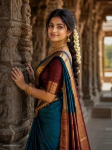 Ancient Dravidian Temple Corridor Portrait