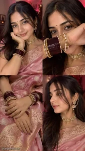 Luxury Pink Banarasi Saree iPhone Portrait Collection