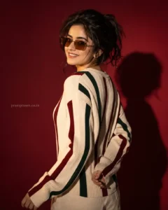Luxury Crimson Studio Editorial Portrait