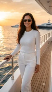 Luxury Yacht Sunset Lifestyle Portrait